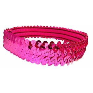 Stretch 1" Sequin Sparkle Elastic Purple Headband Cheerleader Team Sports